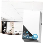10-PACK Smooth Drop Ceiling Tile 2FT X 4FT Fire-rated, 24*48 10PCS White New. Price: $209.98.