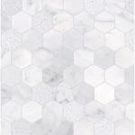 Lowes Satori Carrara Marble Hexagon Mosaic Floor & Wall Tile 12X12 In (5 Pack) New. Price: $45.99.