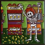 Fine Crafts & Imports 6X6 Jackpot Day Dead Clay Tile Multicolor Inch Small New. Price: $31.24.