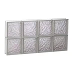 Clearly Secure Glass Block Window 31" X 15.5" Frameless Wave Pattern Non-vented New. Price: $133.06.