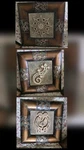 Sun Gecko Kikopelli Southwestern Wall Tiles Set Of 3 Bronze/stone Touch Class Used. Price: $250.00.